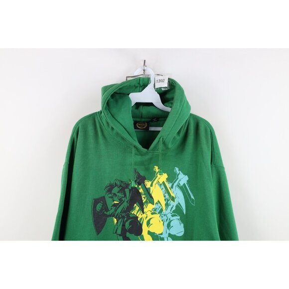Vtg Y2K 2006 Nintendo Mens Large Distressed Zelda Game Hoodie Sweatshirt Green - Picture 2 of 16